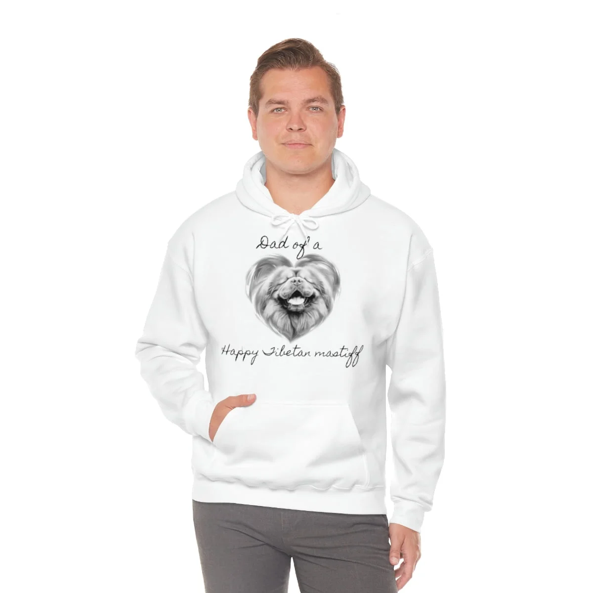 Pappa till en lycklig tibetansk mastiff, Hoodie - Bild 3