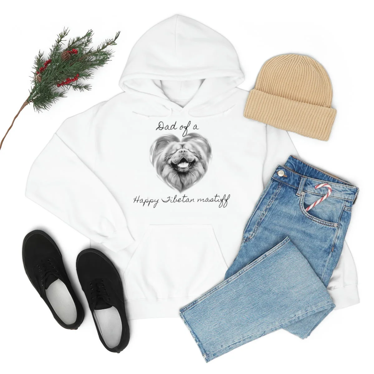 Pappa till en lycklig tibetansk mastiff, Hoodie - Bild 4