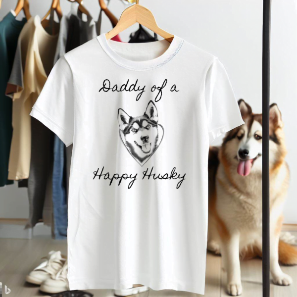 Daddy of a Happy Husky t-shirt - Bild 2