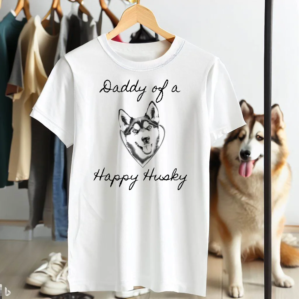 Daddy of a Happy Husky t-shirt - Bild 2